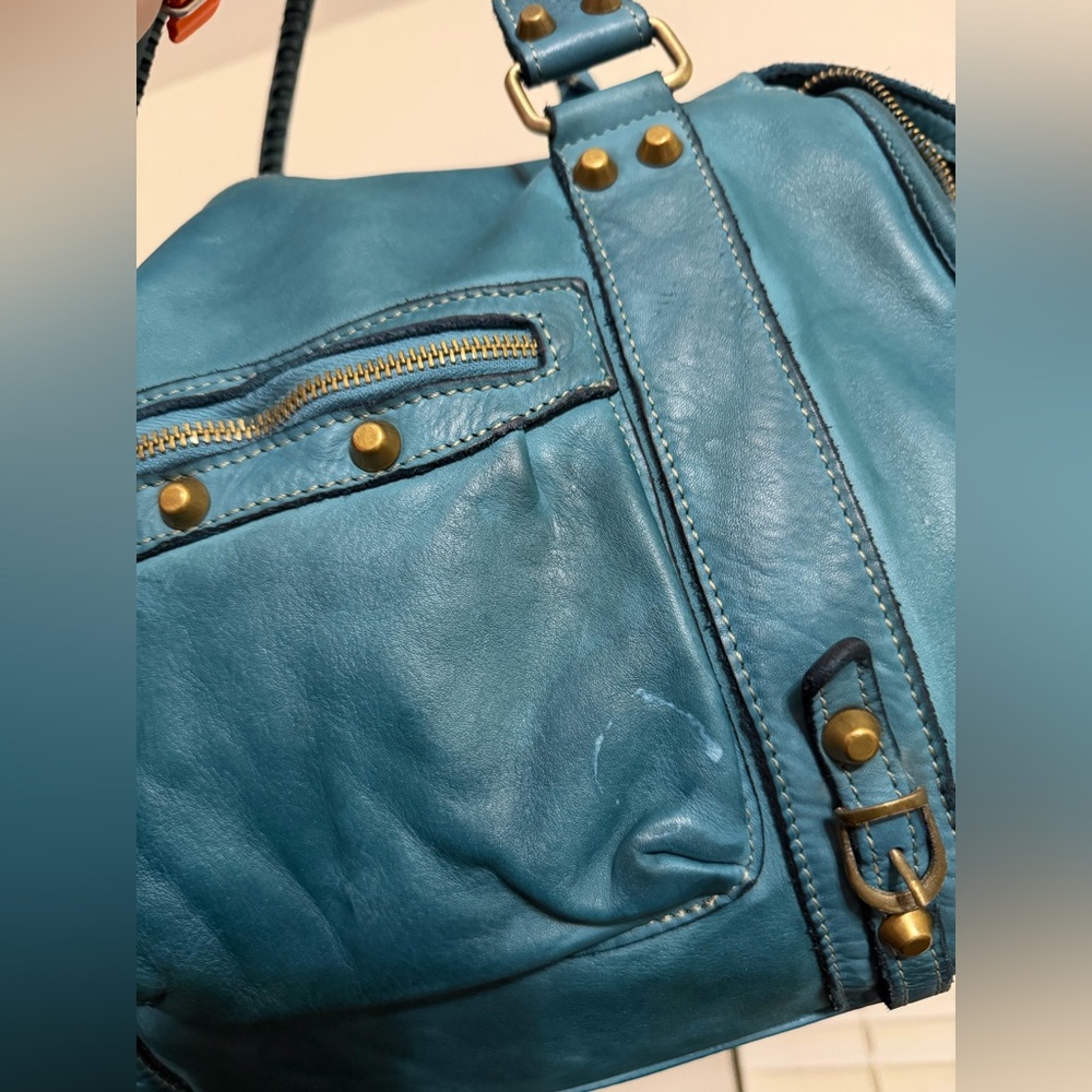 Lusher leather turquoise hobo bag - Picture 10 of 10